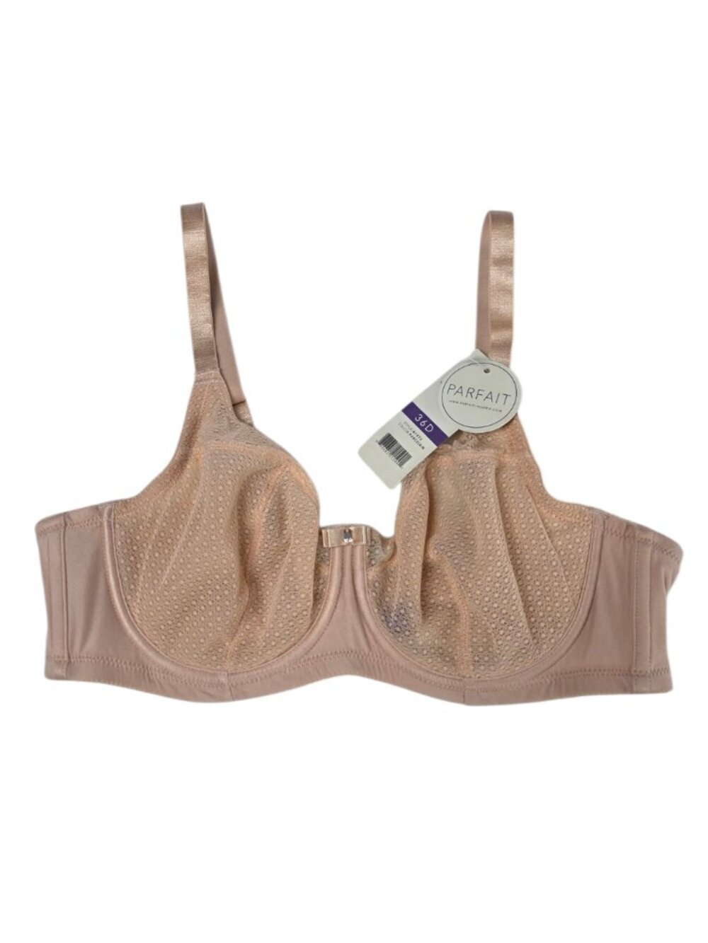 Parfait Paige Full Busted Underwired Unlined Lace Bra, Porcelain, Size 36D